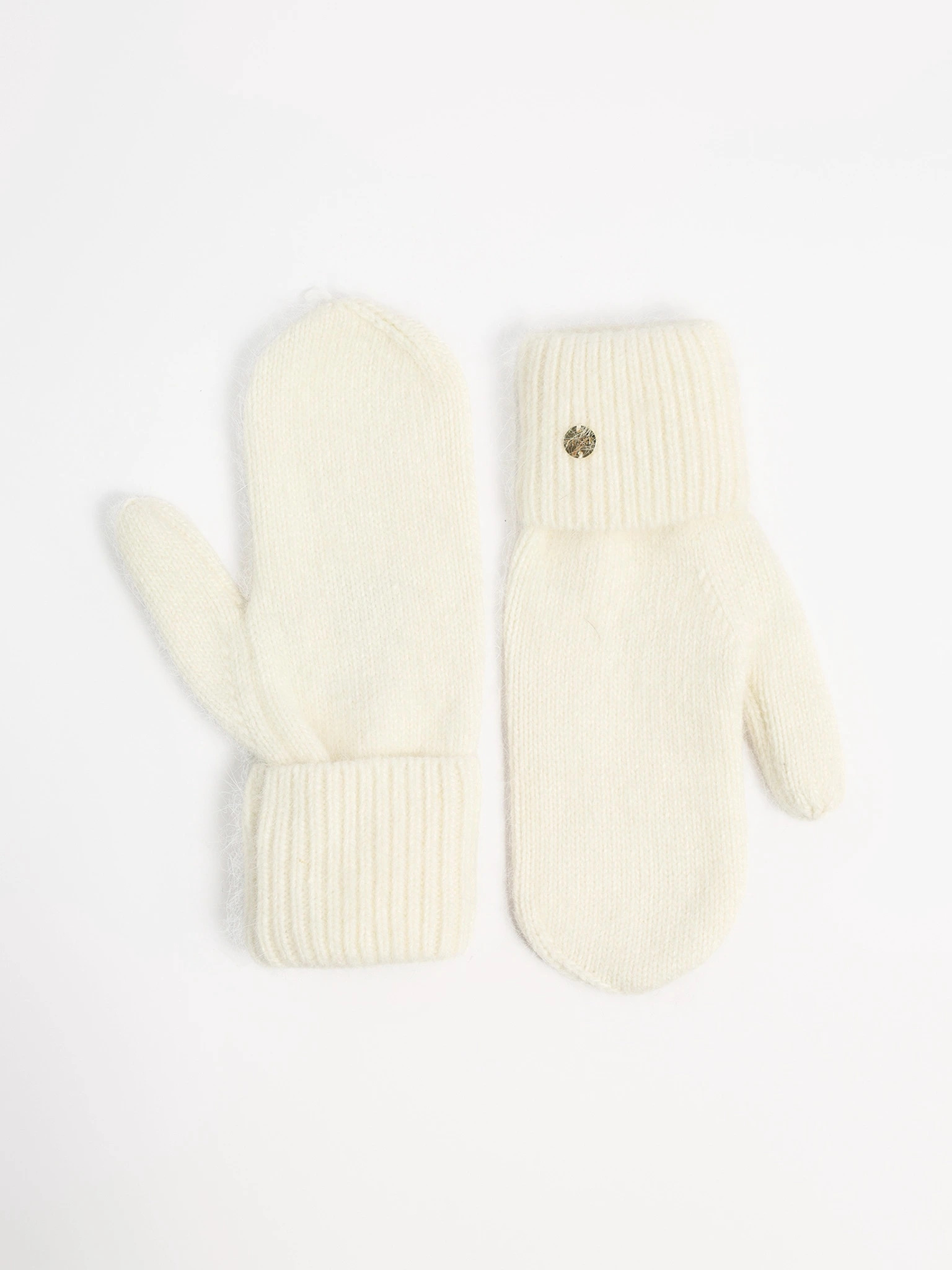 Варежки вязаные с отворотом двойные в ассортименте